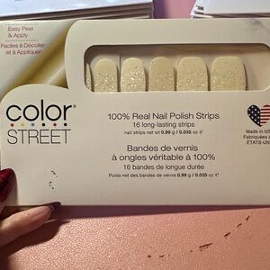 Color Street Glittering Silver Clear Nail Strips